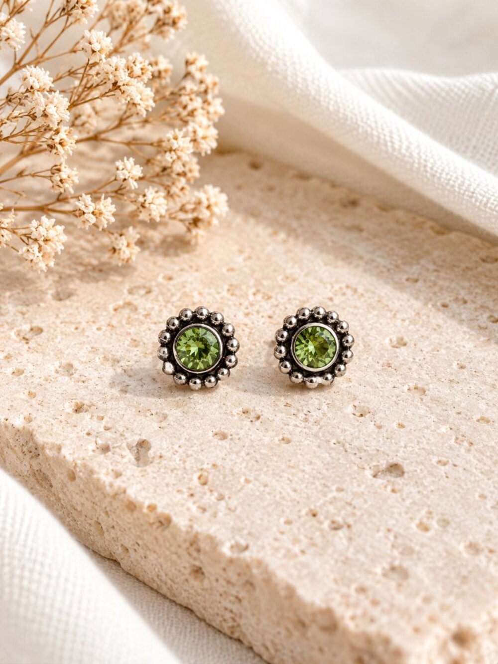 Brighton Twinkle Mini Post Earrings | Peridot Green